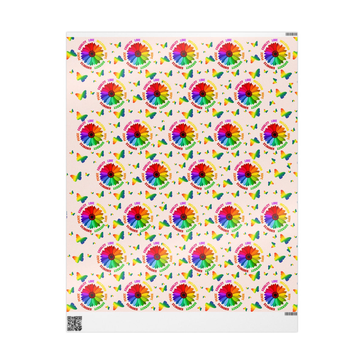 Rainbow Flower Equality Wrapping Paper Roll