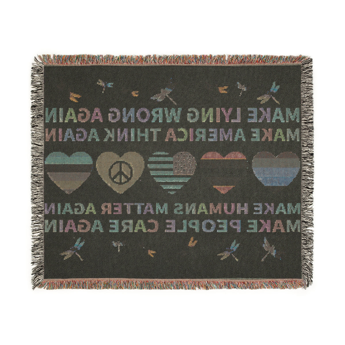 Make America Think Again Woven Blanket