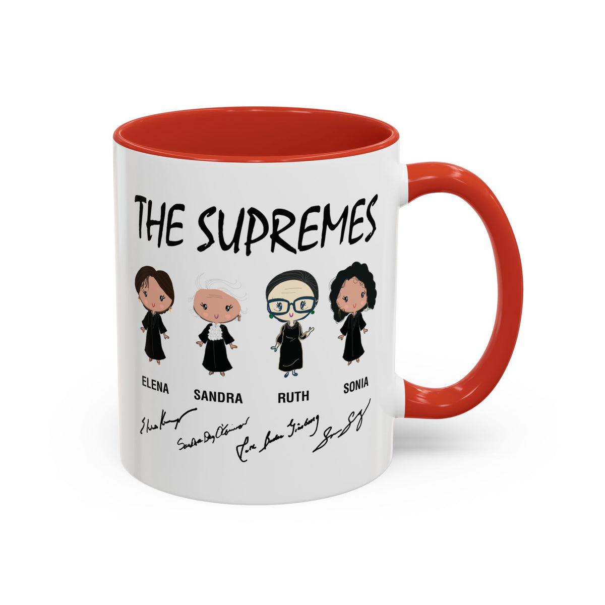 The Supremes Supreme Court Justices RBG Cute Chibi Accent Coffee Mug (11, 15oz)