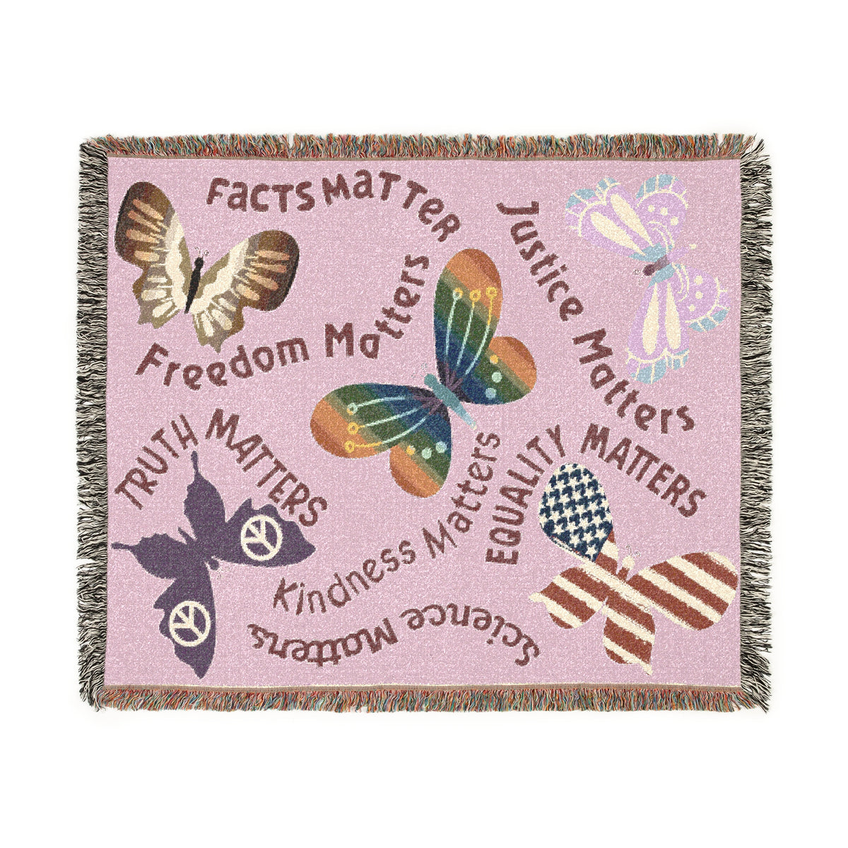 Butterflies Of Values And Truth Woven Blanket
