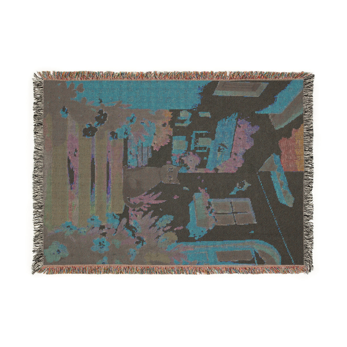 Morning Porch Cat Woven Blanket