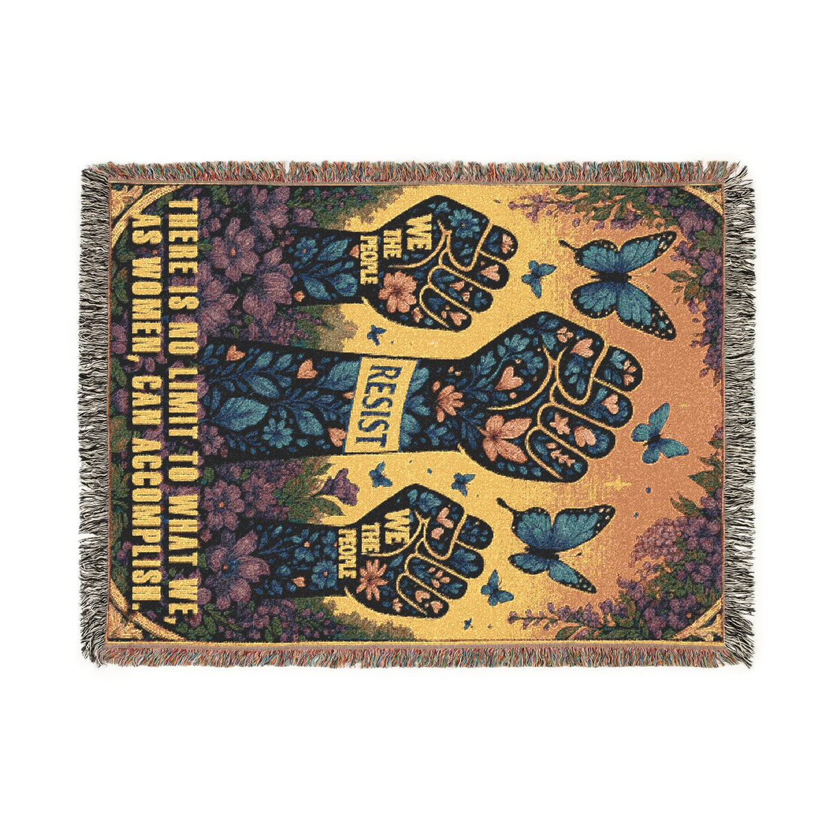 We The People Resist Woven Blanket