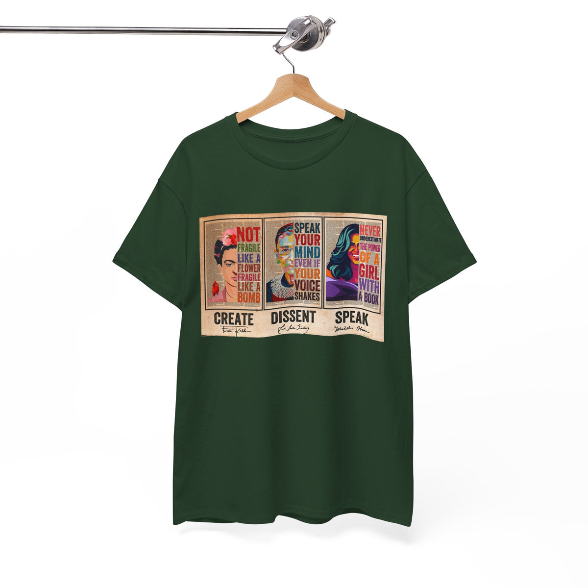 Create Frida Kahlo Dissent Ruth Bader Ginsburg Speak Michelle Obama T-Shirt