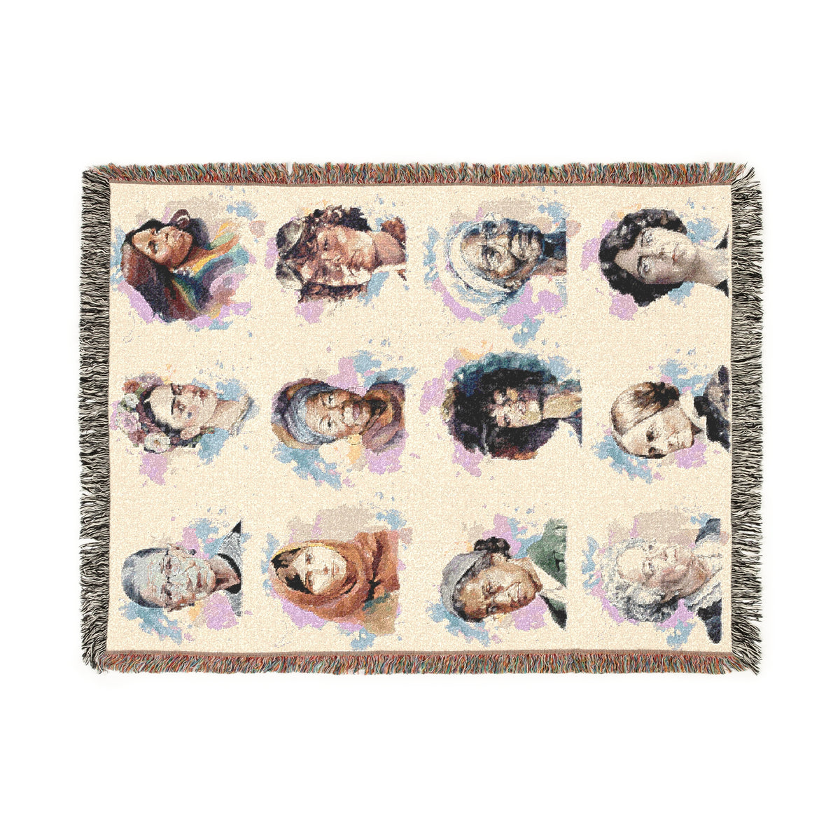 Portraits Of Courage Woven Blanket