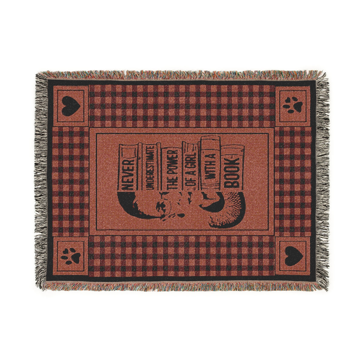 Girl With A Book Power RBG Woven Blanket