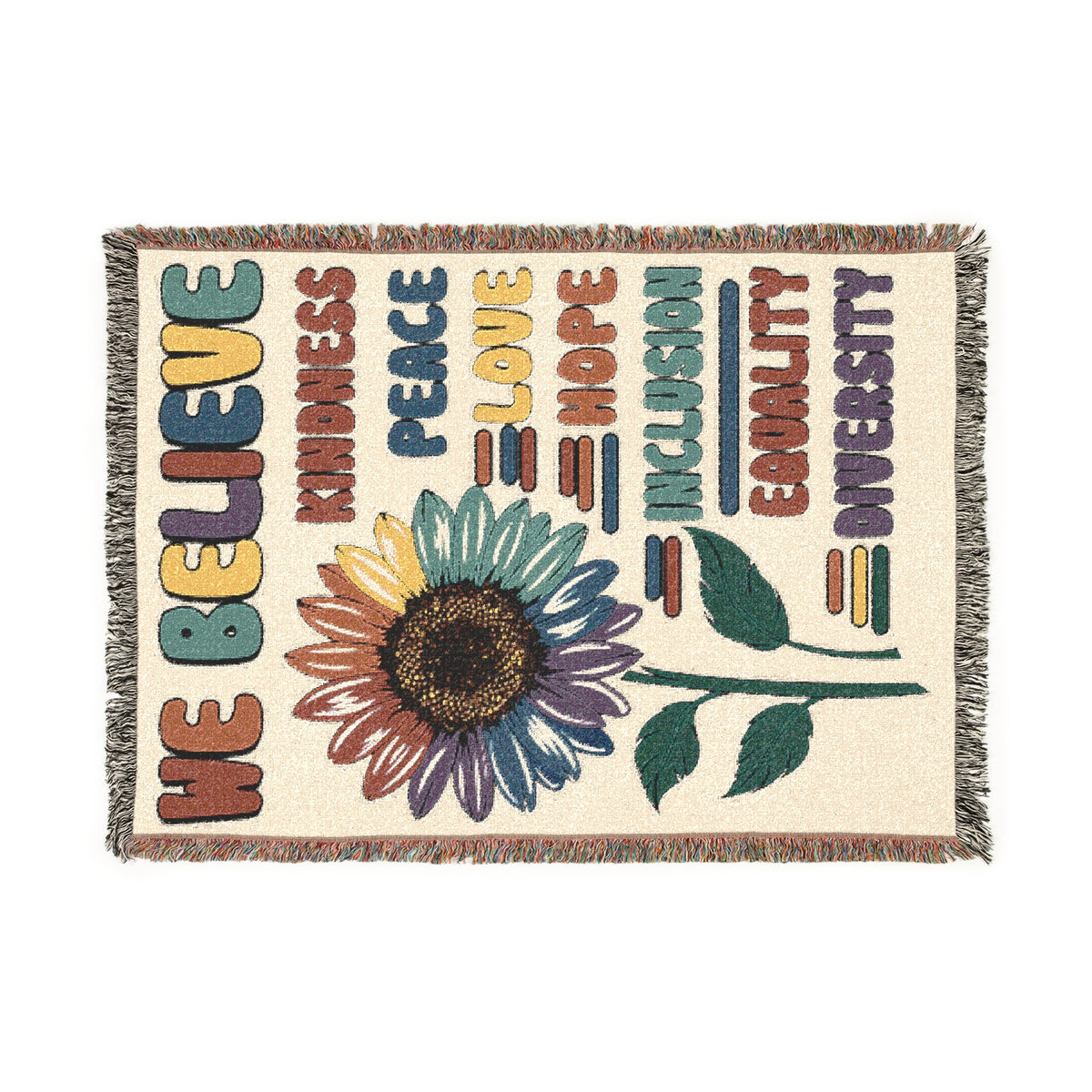 We Believe In Kindness Woven Blanket
