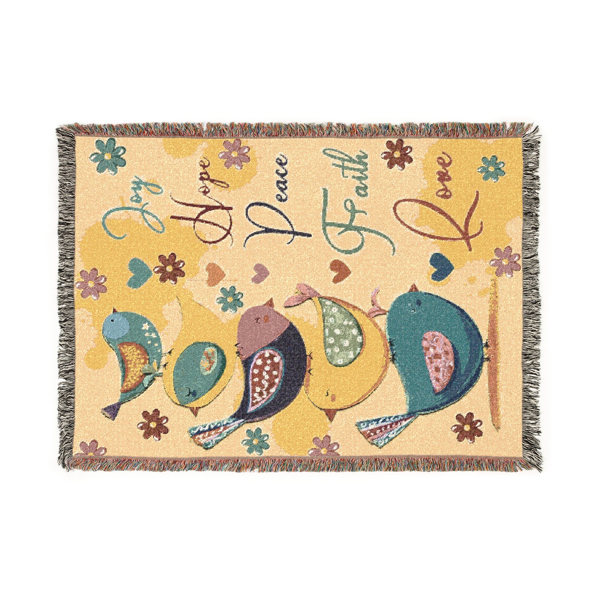 Joy Hope Peace Faith Love Woven Blanket