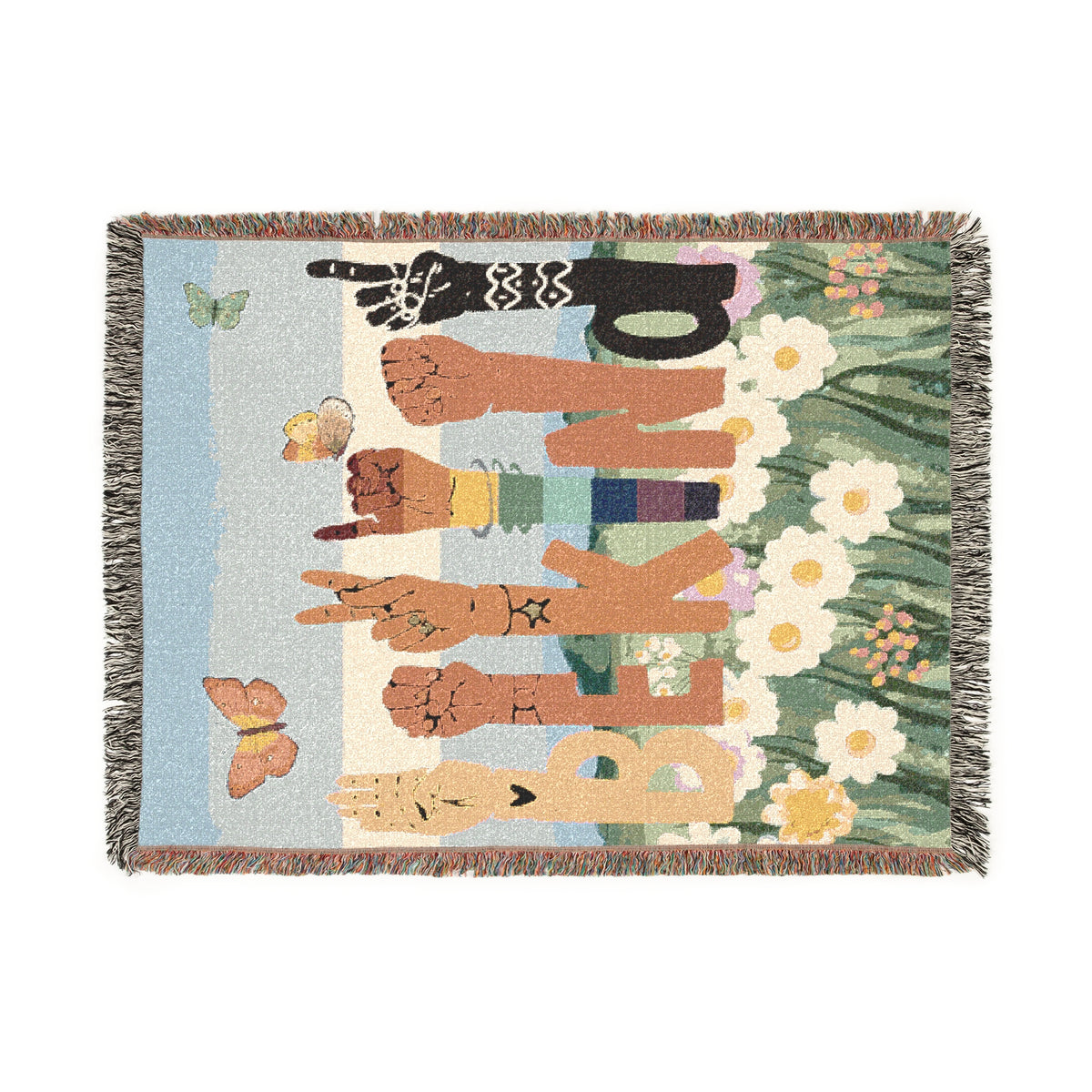 Be Kind Hands Woven Blanket