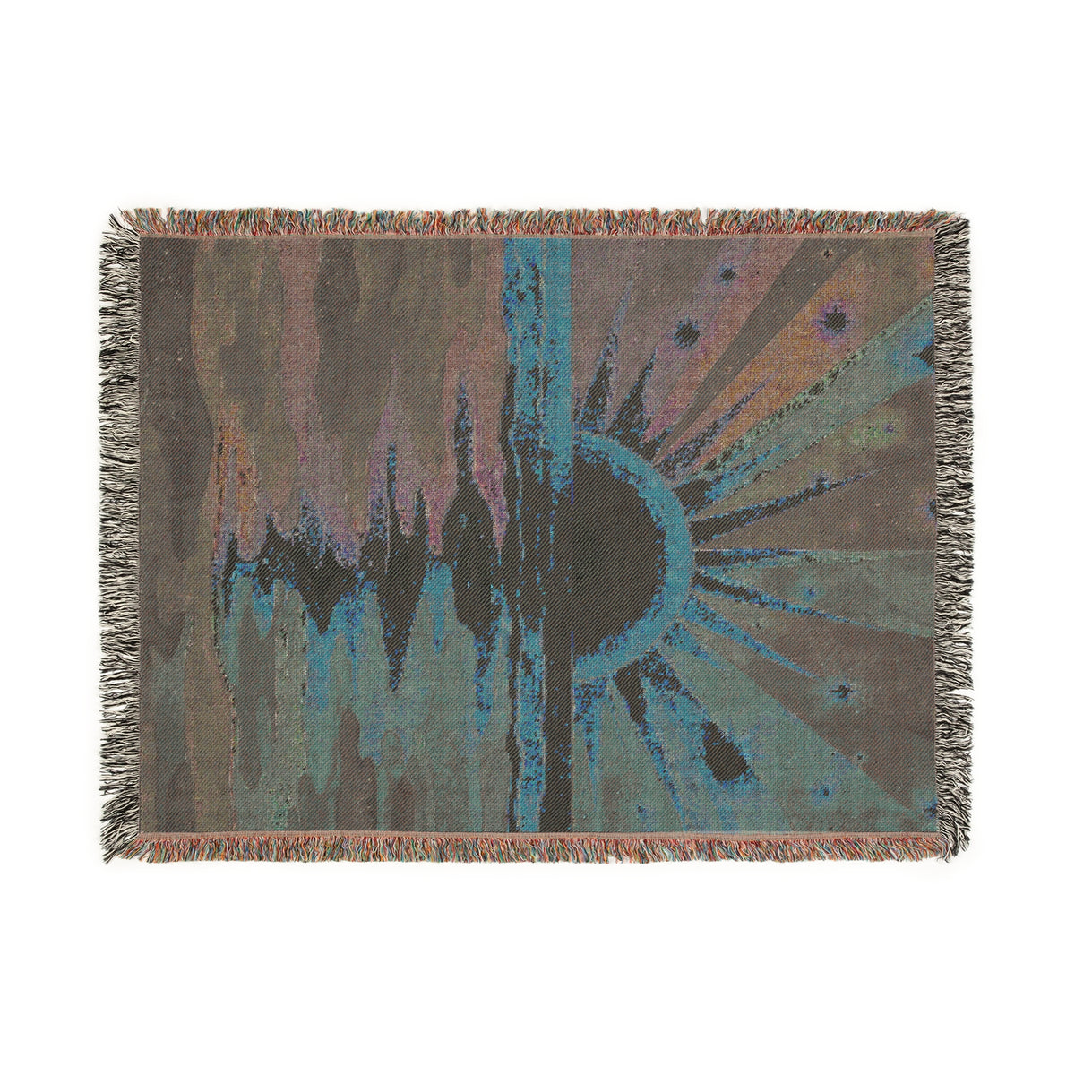 Retro Sunset Sky Woven Blanket