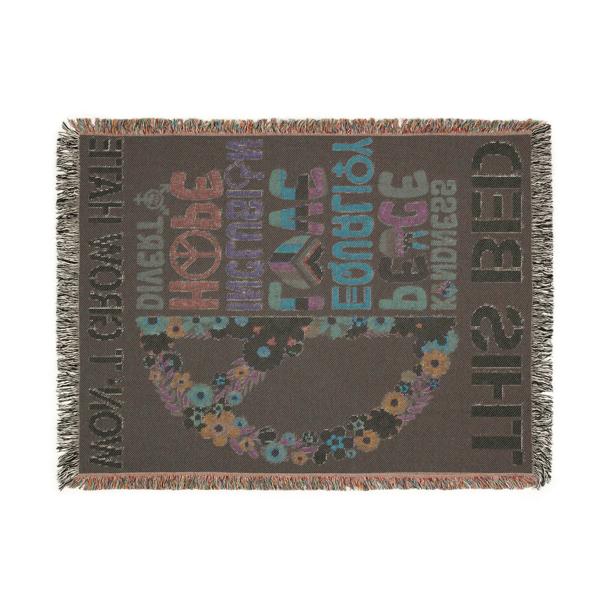 This Bed Won&#39;t Grow Hate Peace Woven Blanket