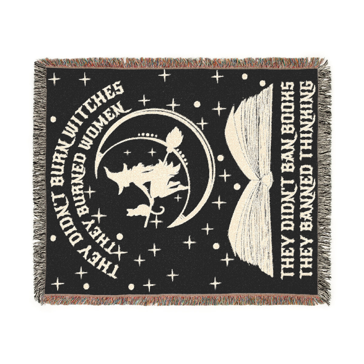 They Didn&#39;t Burn Witches Woven Blanket