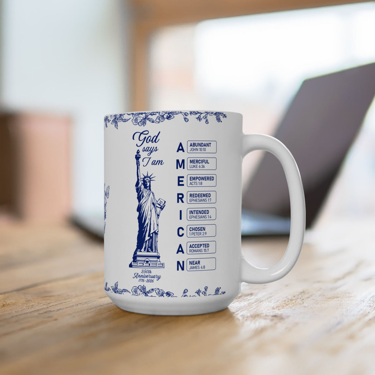God Says I Am American Scripture Mug