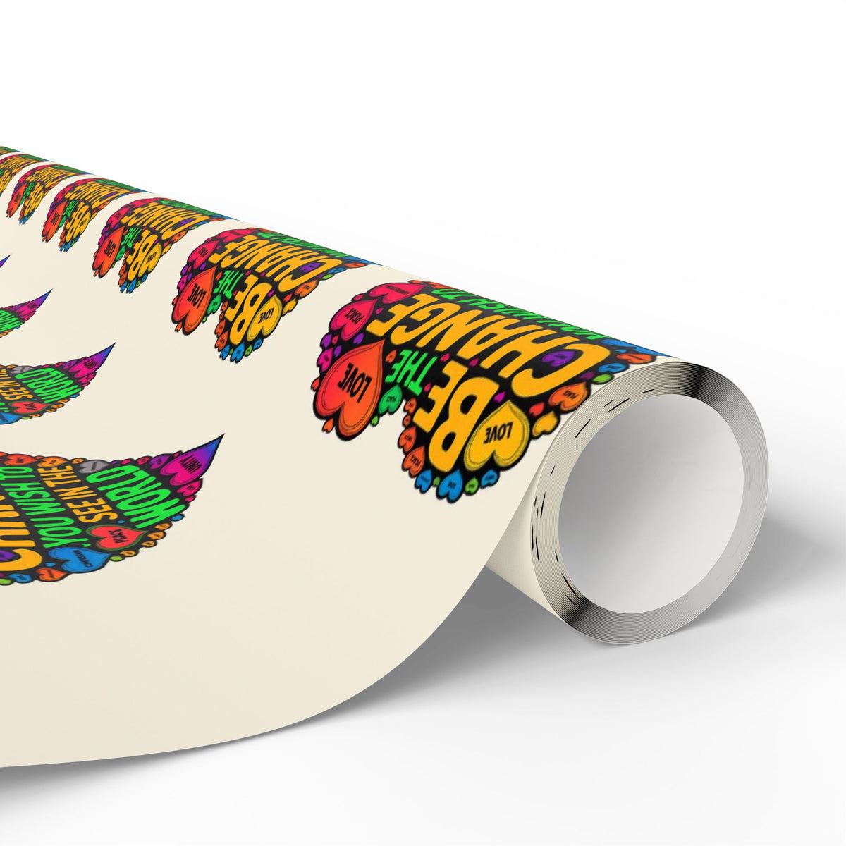 Be The Change Rainbow Heart Wrapping Paper