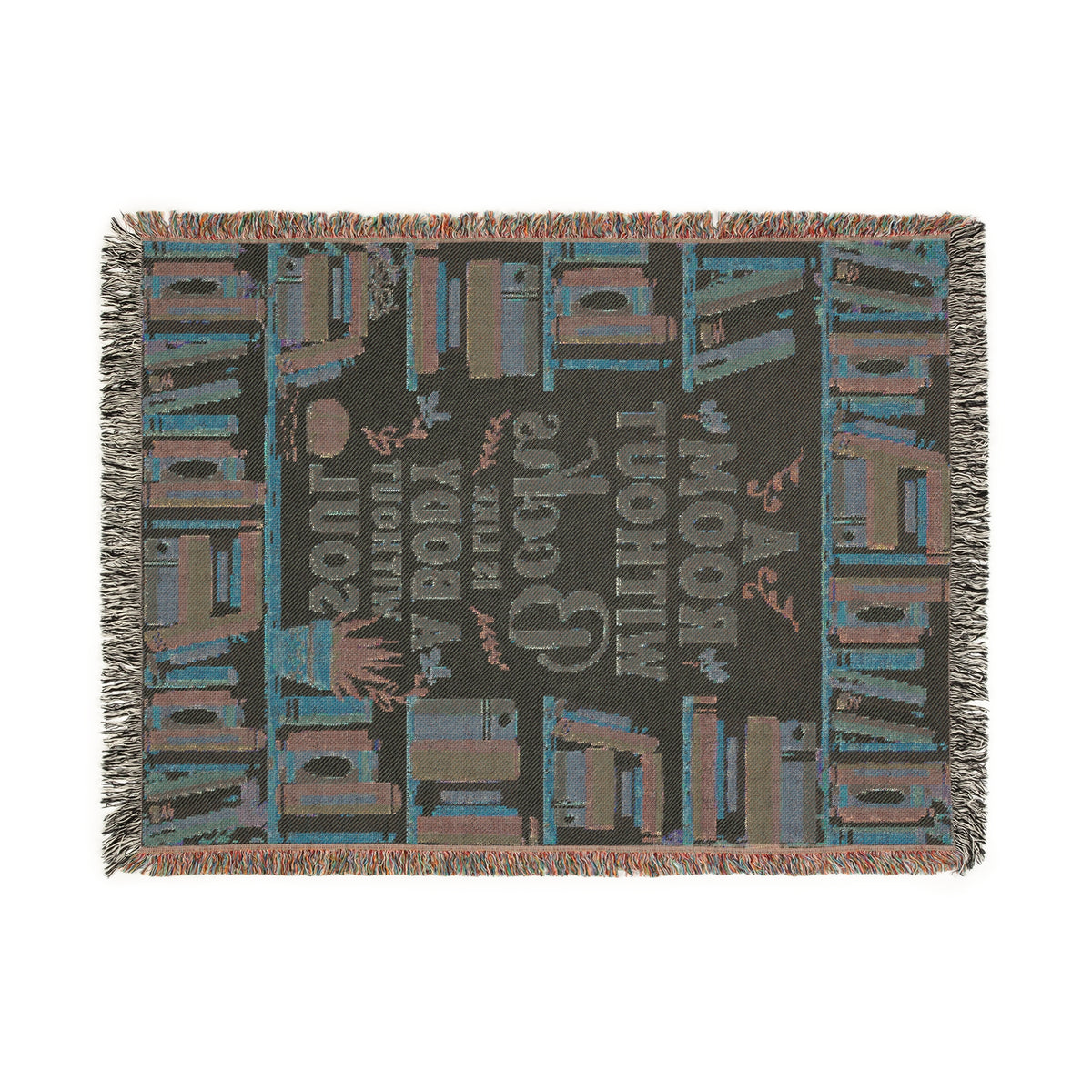 A Room Without Books Woven Blanket