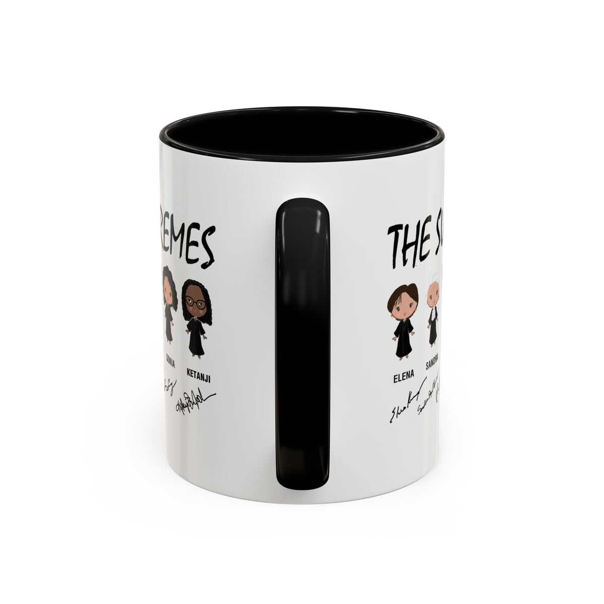 The Supremes Ketanji Brown Jackson SCOTUS RBG Sotomayor Chibi Accent Coffee Mug (11, 15oz)