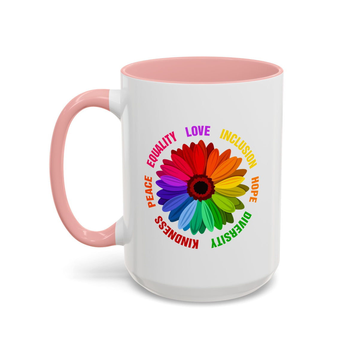 Kindness Peace Equality Love Inclusion Hope Diversity Accent Coffee Mug (11, 15oz)