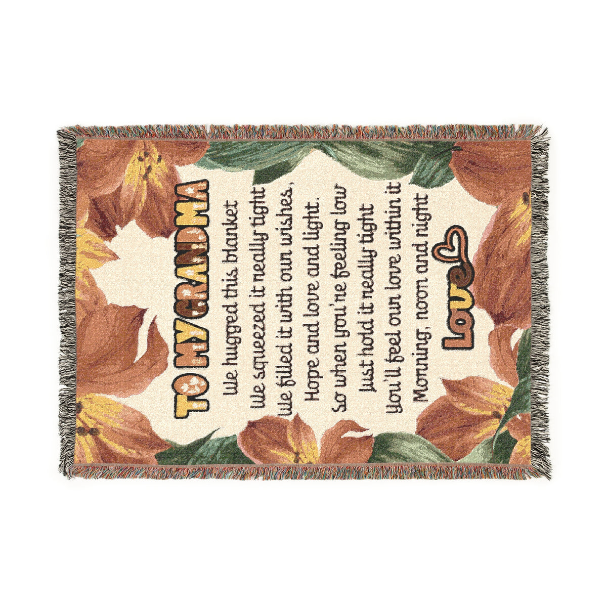 To My Grandma Love and Comfort Woven Blanket
