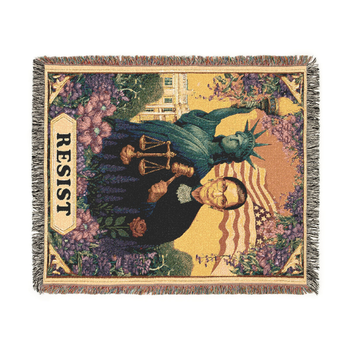 Resist Justice Ruth Bader Ginsburg Woven Blanket