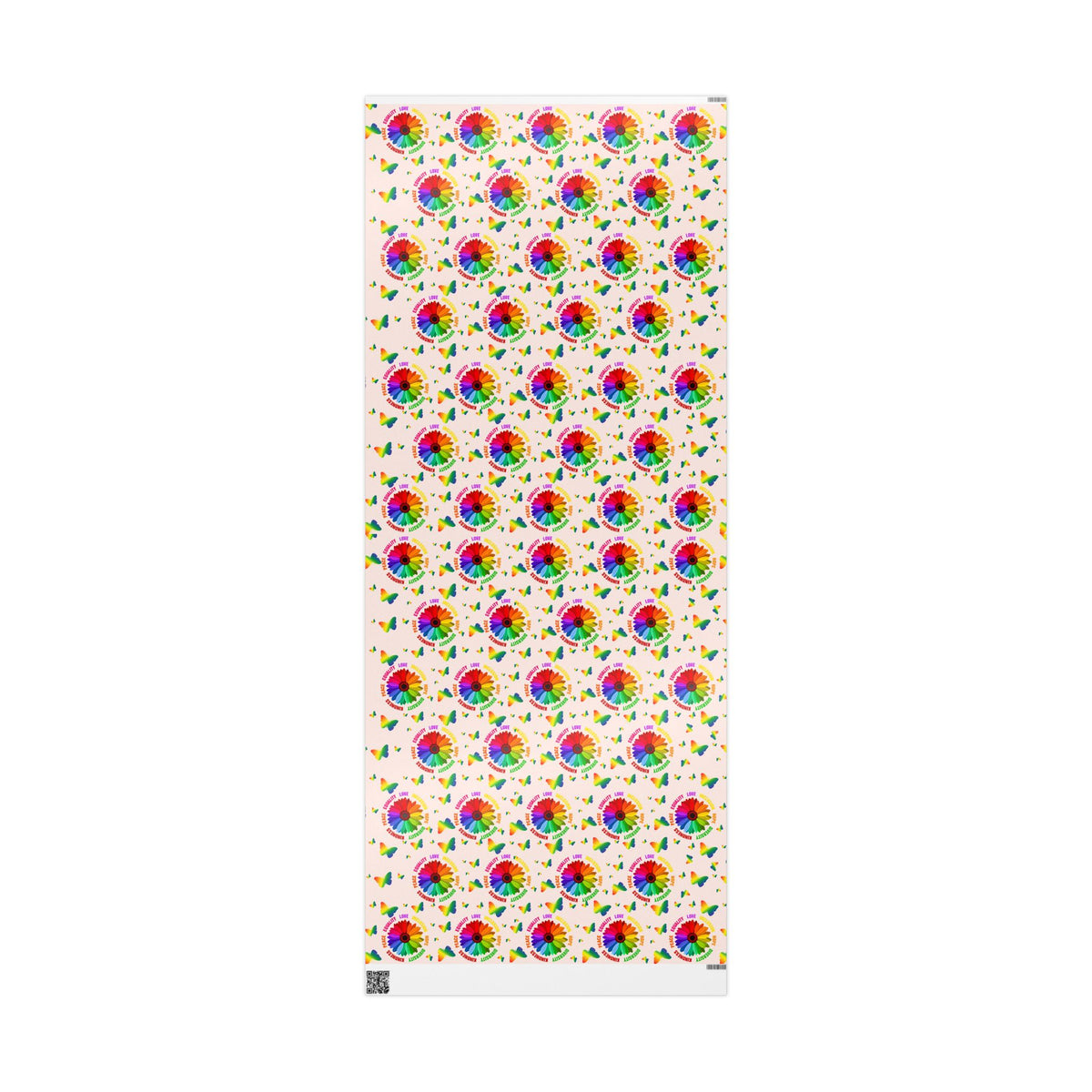 Rainbow Flower Equality Wrapping Paper Roll