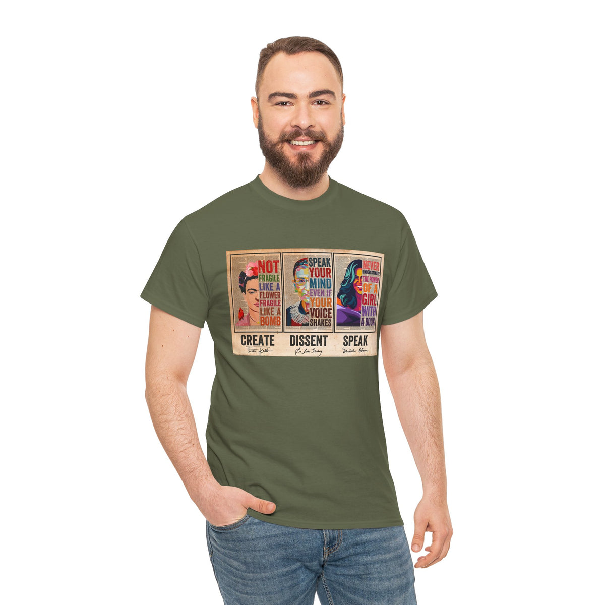 Create Frida Kahlo Dissent Ruth Bader Ginsburg Speak Michelle Obama T-Shirt