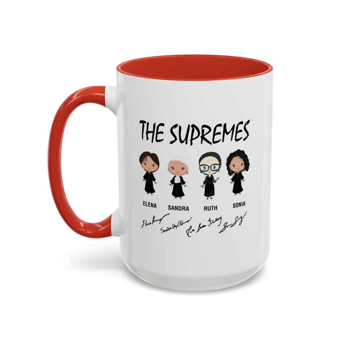 The Supremes Supreme Court Justices RBG Cute Chibi Accent Coffee Mug (11, 15oz)