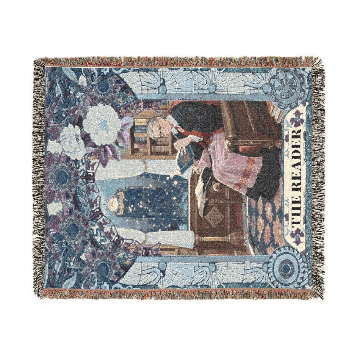 The Reader Feminist Book Lover Woven Blanket