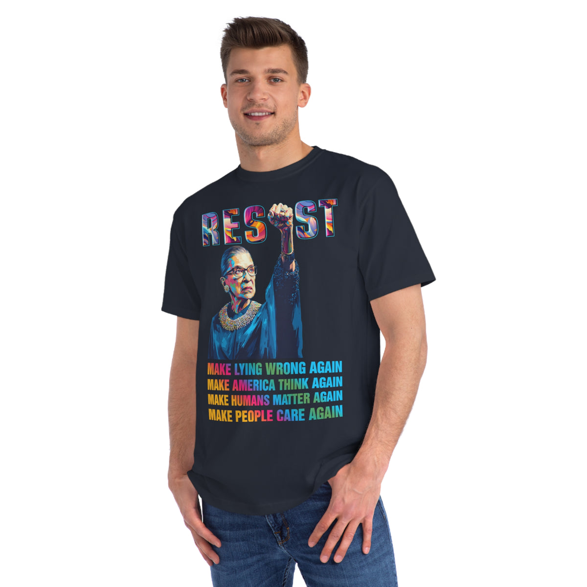 Resist Make America Think Again Organic T-Shirt