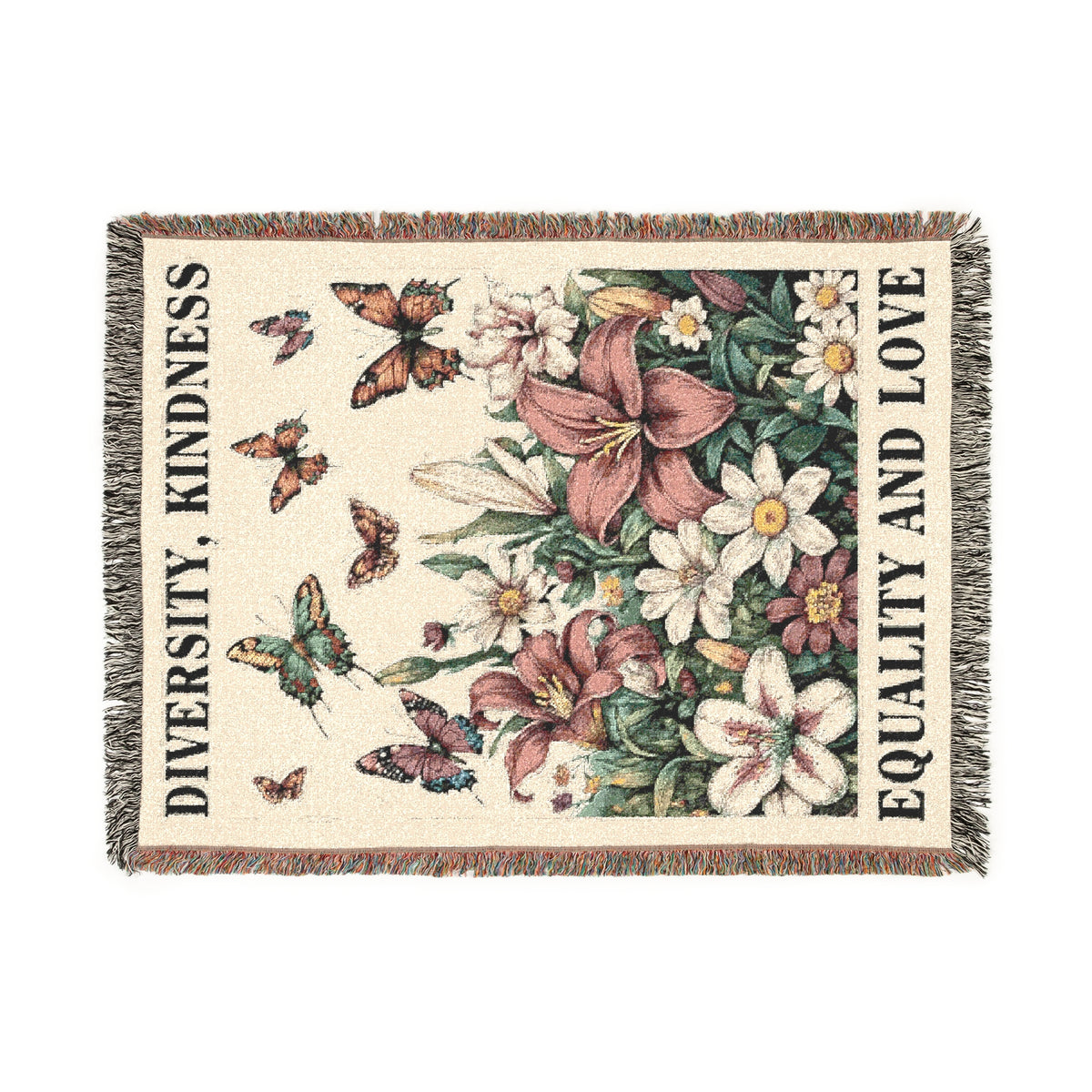 Diversity Kindness Equality Love Woven Blanket
