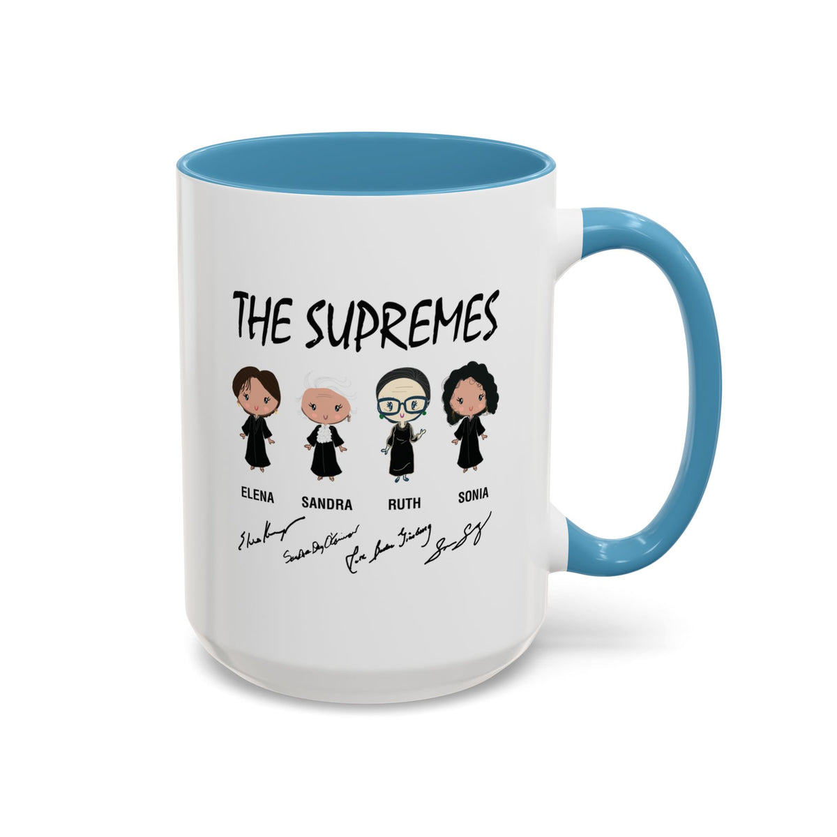 The Supremes Supreme Court Justices RBG Cute Chibi Accent Coffee Mug (11, 15oz)