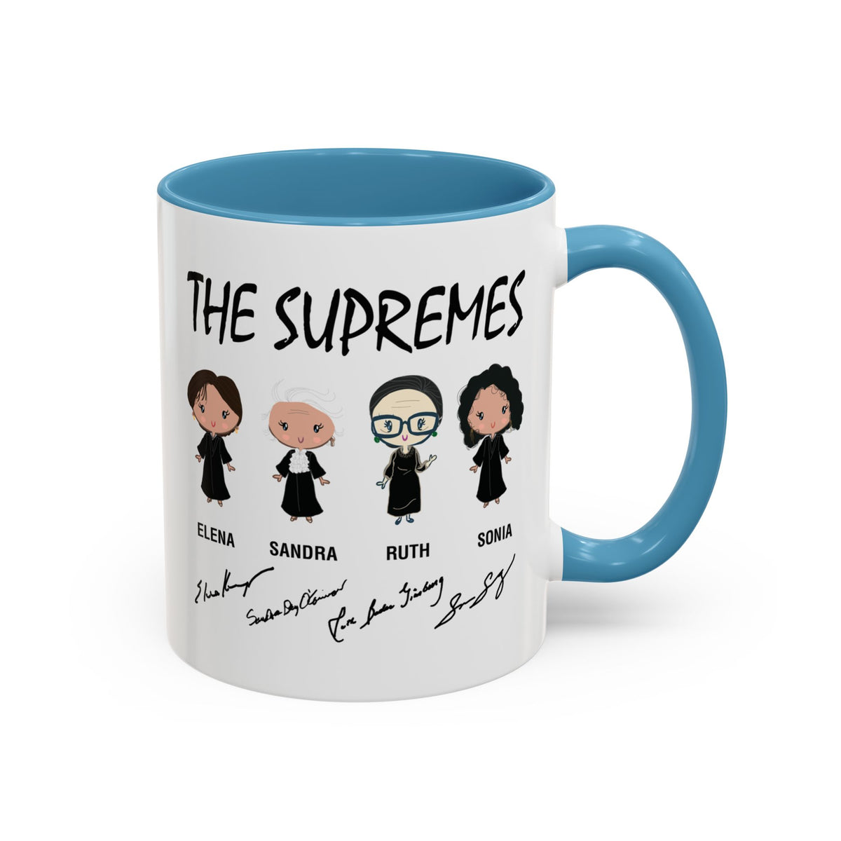 The Supremes Supreme Court Justices RBG Cute Chibi Accent Coffee Mug (11, 15oz)