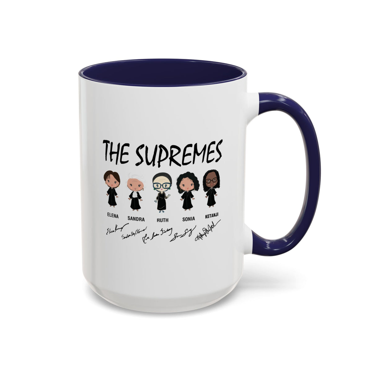 The Supremes Ketanji Brown Jackson SCOTUS RBG Sotomayor Chibi Accent Coffee Mug (11, 15oz)