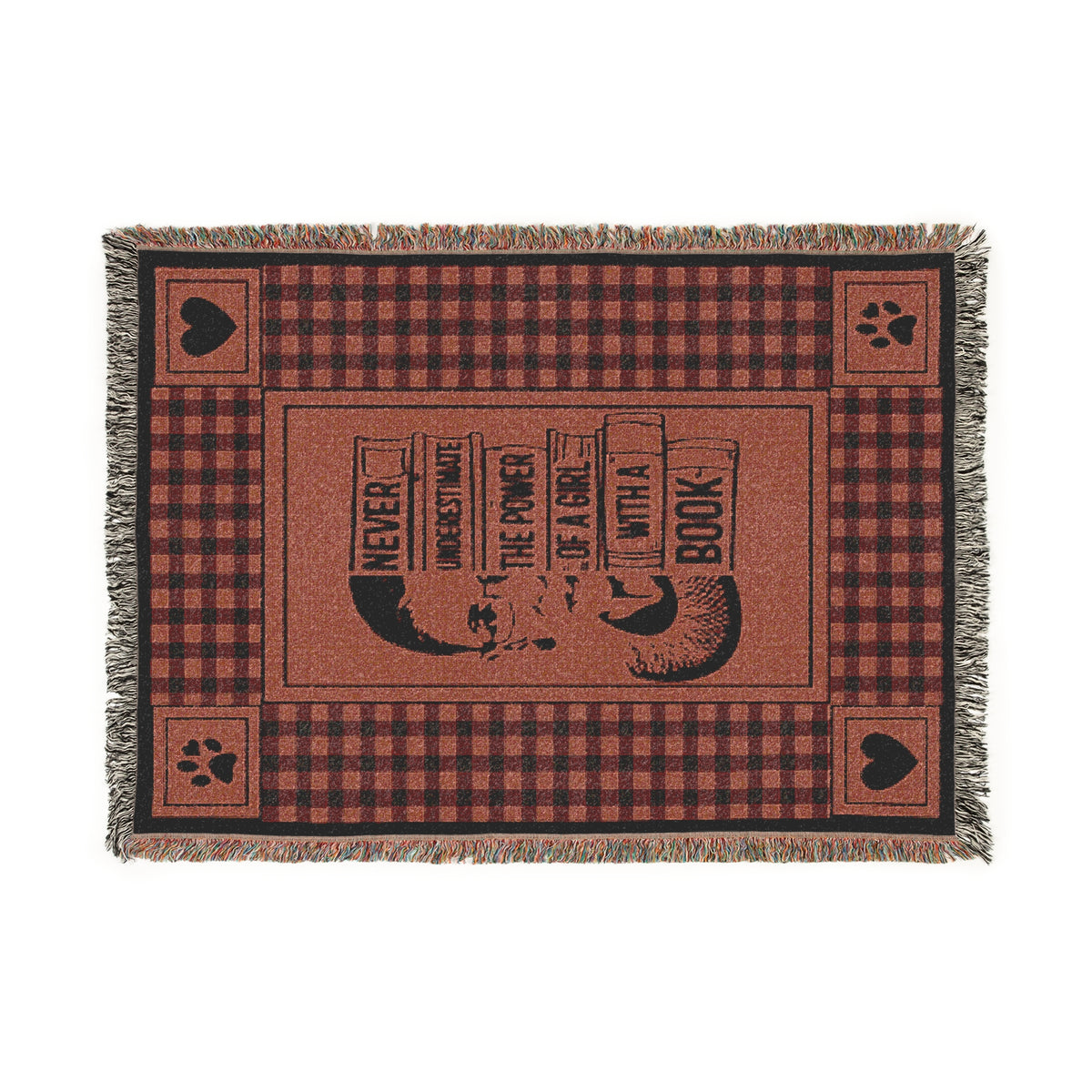 Girl With A Book Power RBG Woven Blanket