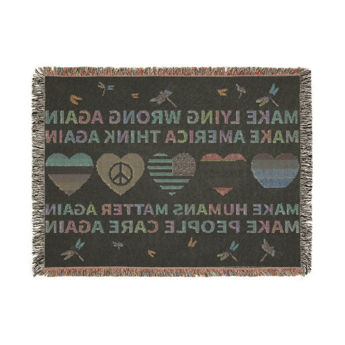 Make America Think Again Woven Blanket