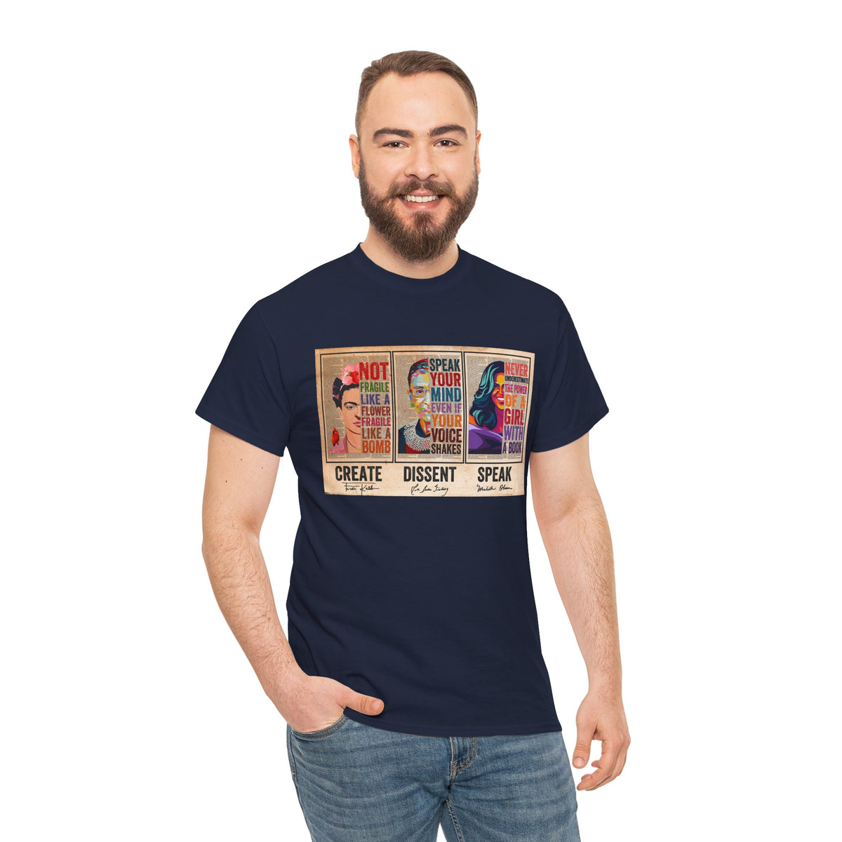 Create Frida Kahlo Dissent Ruth Bader Ginsburg Speak Michelle Obama T-Shirt