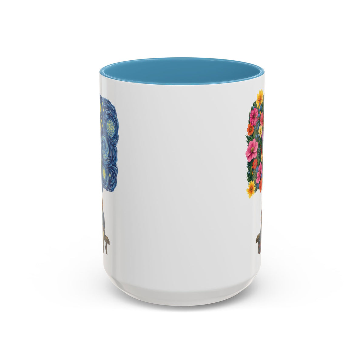 Frida Kahlo And Van Gogh Starry Night Flower Accent Mug