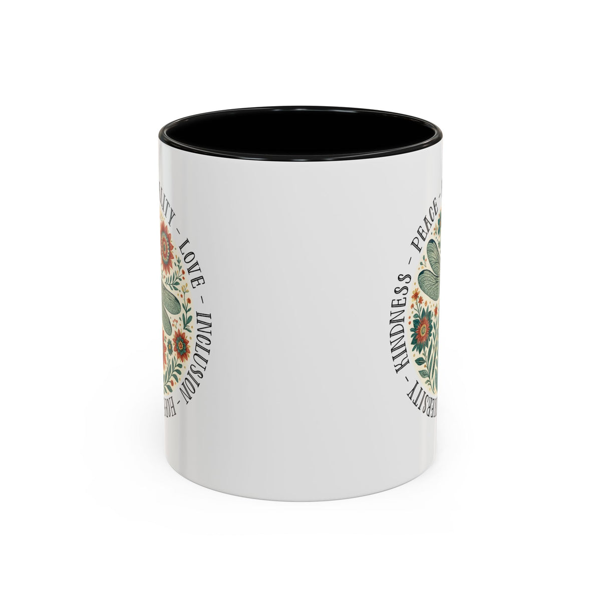 Kindness Peace Equality Love Inclusion Hope Diversity Accent Mug