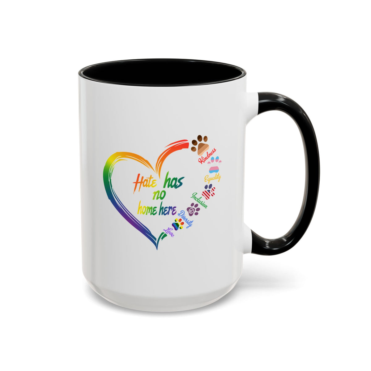 Hate Has No Home Here Accent Coffee Mug (11, 15oz)