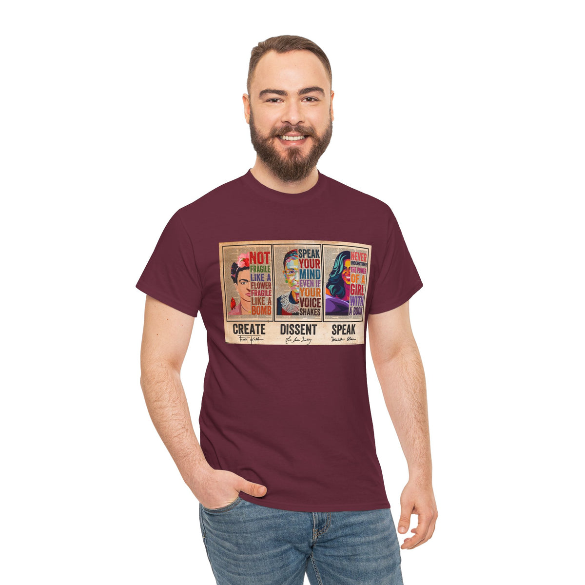 Create Frida Kahlo Dissent Ruth Bader Ginsburg Speak Michelle Obama T-Shirt