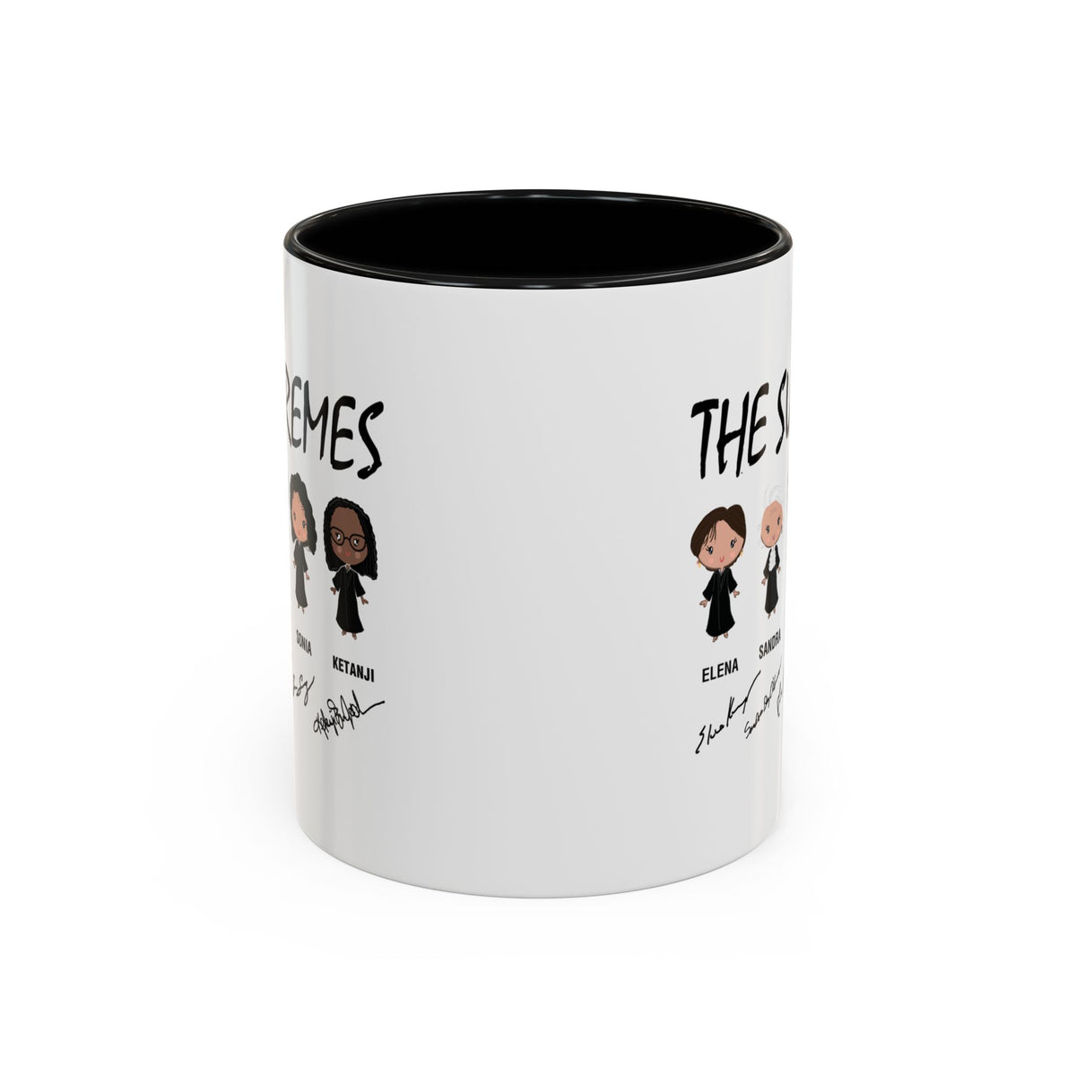 The Supremes Ketanji Brown Jackson SCOTUS RBG Sotomayor Chibi Accent Coffee Mug (11, 15oz)
