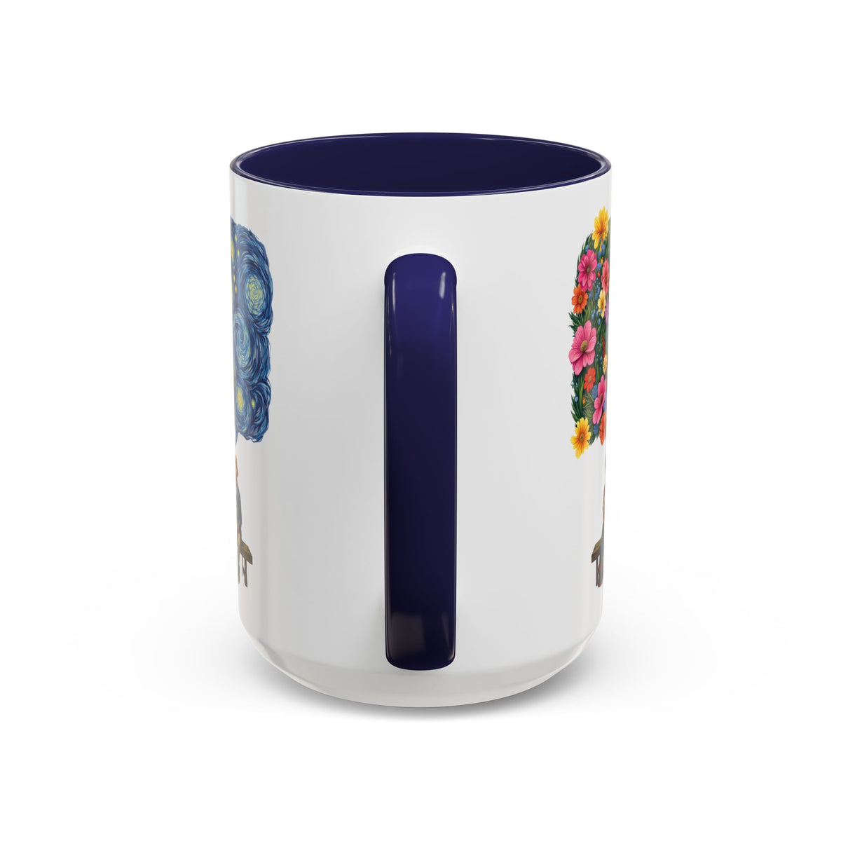 Frida Kahlo And Van Gogh Starry Night Flower Accent Mug