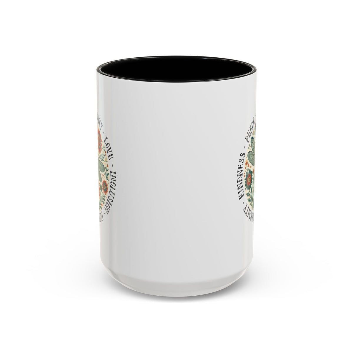 Kindness Peace Equality Love Inclusion Hope Diversity Accent Mug