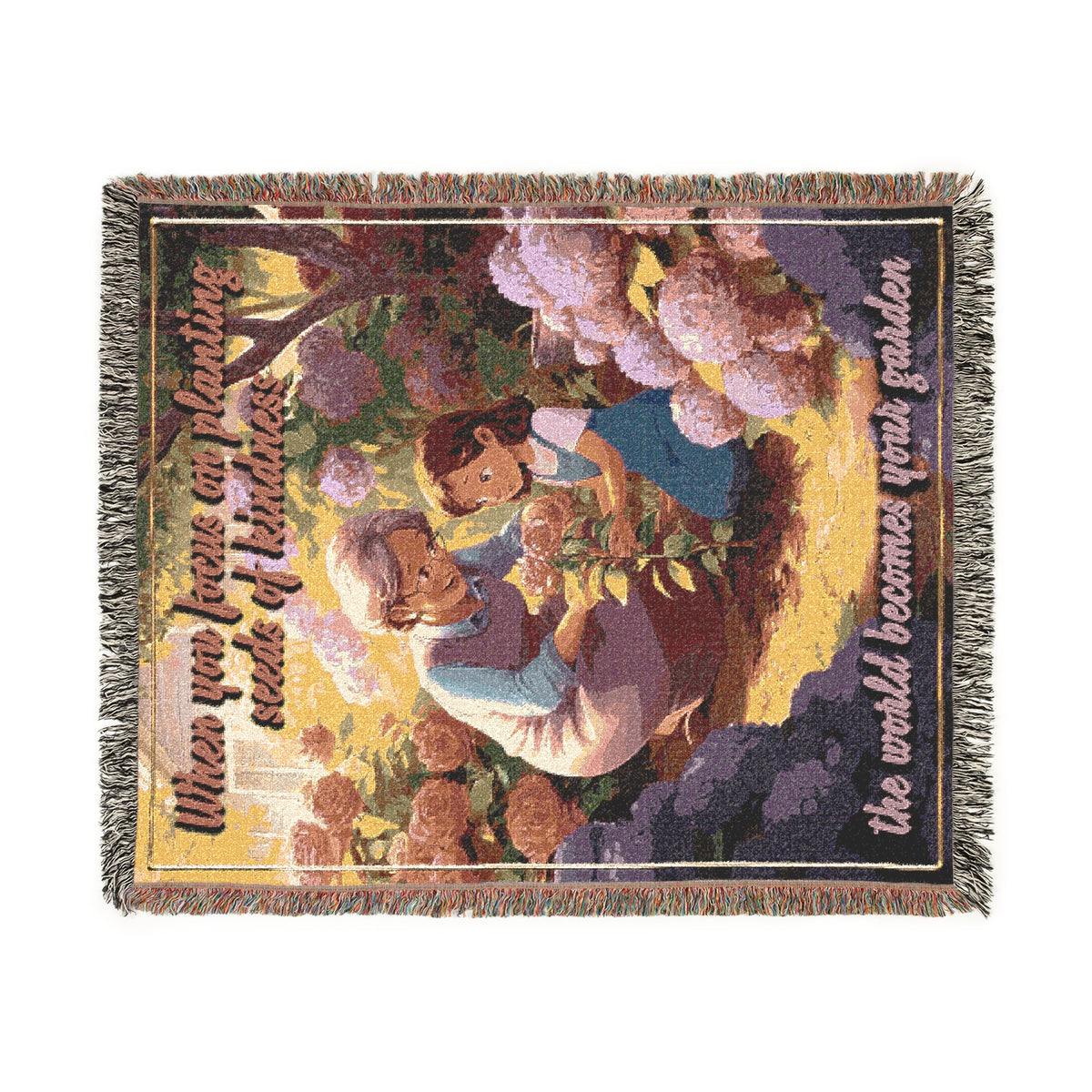 Plant Seeds Of Kindness Woven Blanket