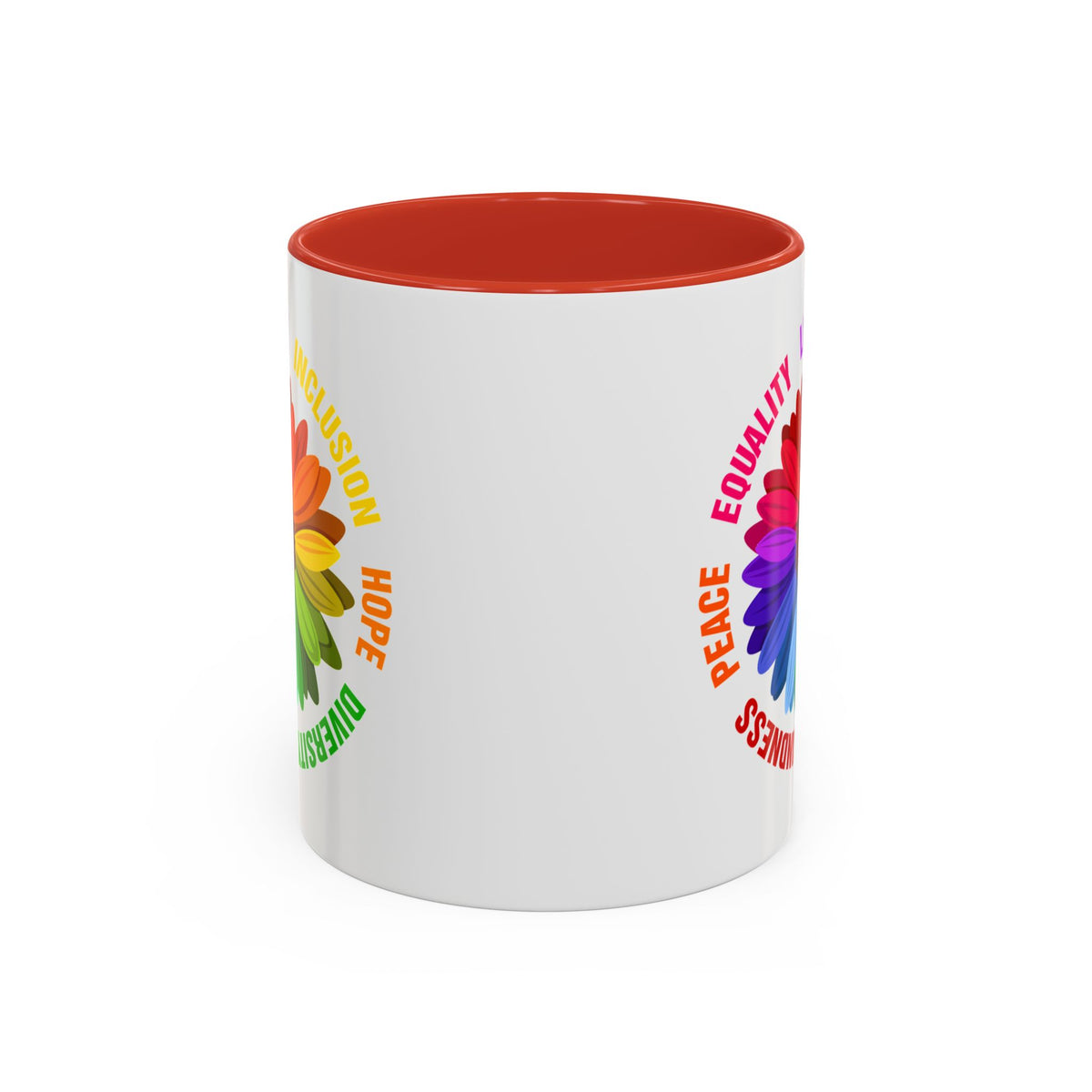 Kindness Peace Equality Love Inclusion Hope Diversity Accent Coffee Mug (11, 15oz)