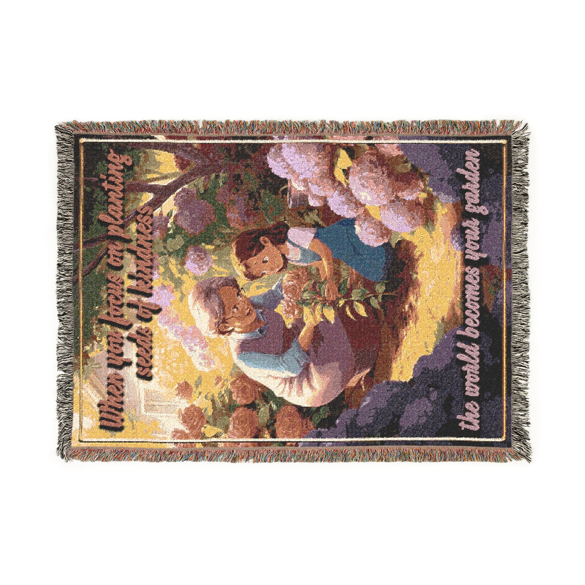 Plant Seeds Of Kindness Woven Blanket