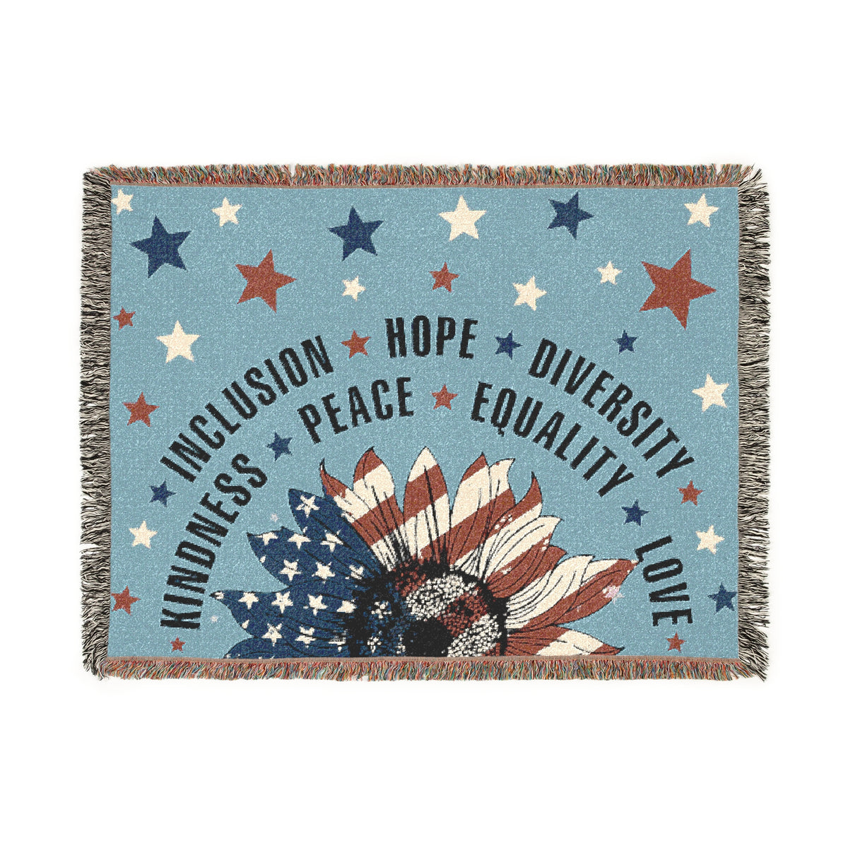 Patriotic Inclusion Equality Woven Blanket