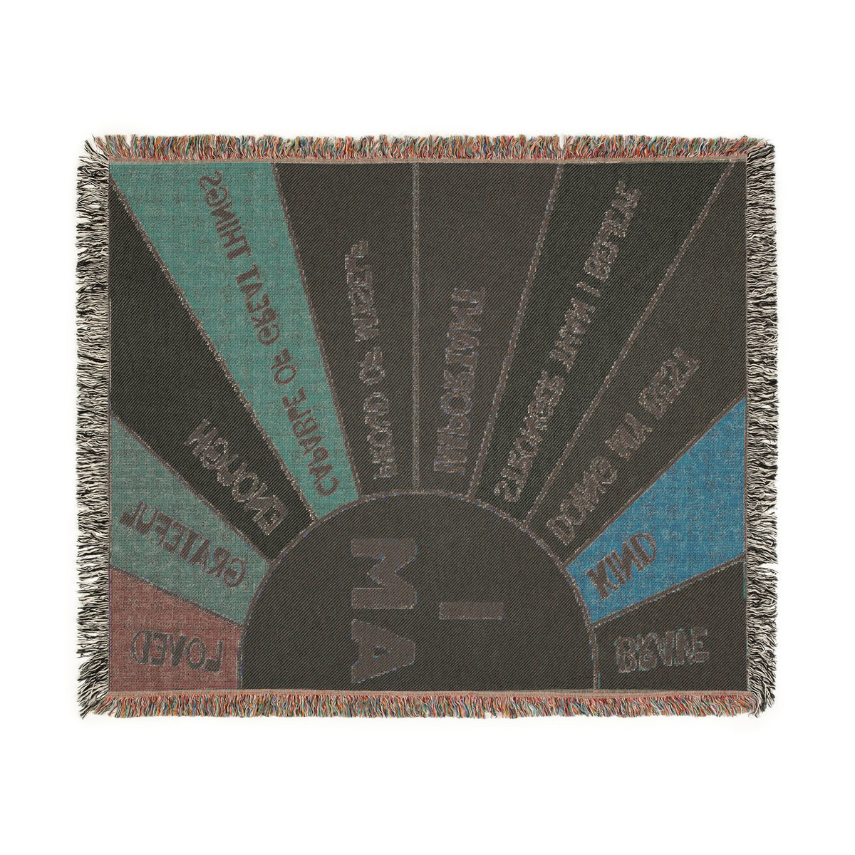 I Am Affirmation Sunburst Woven Blanket