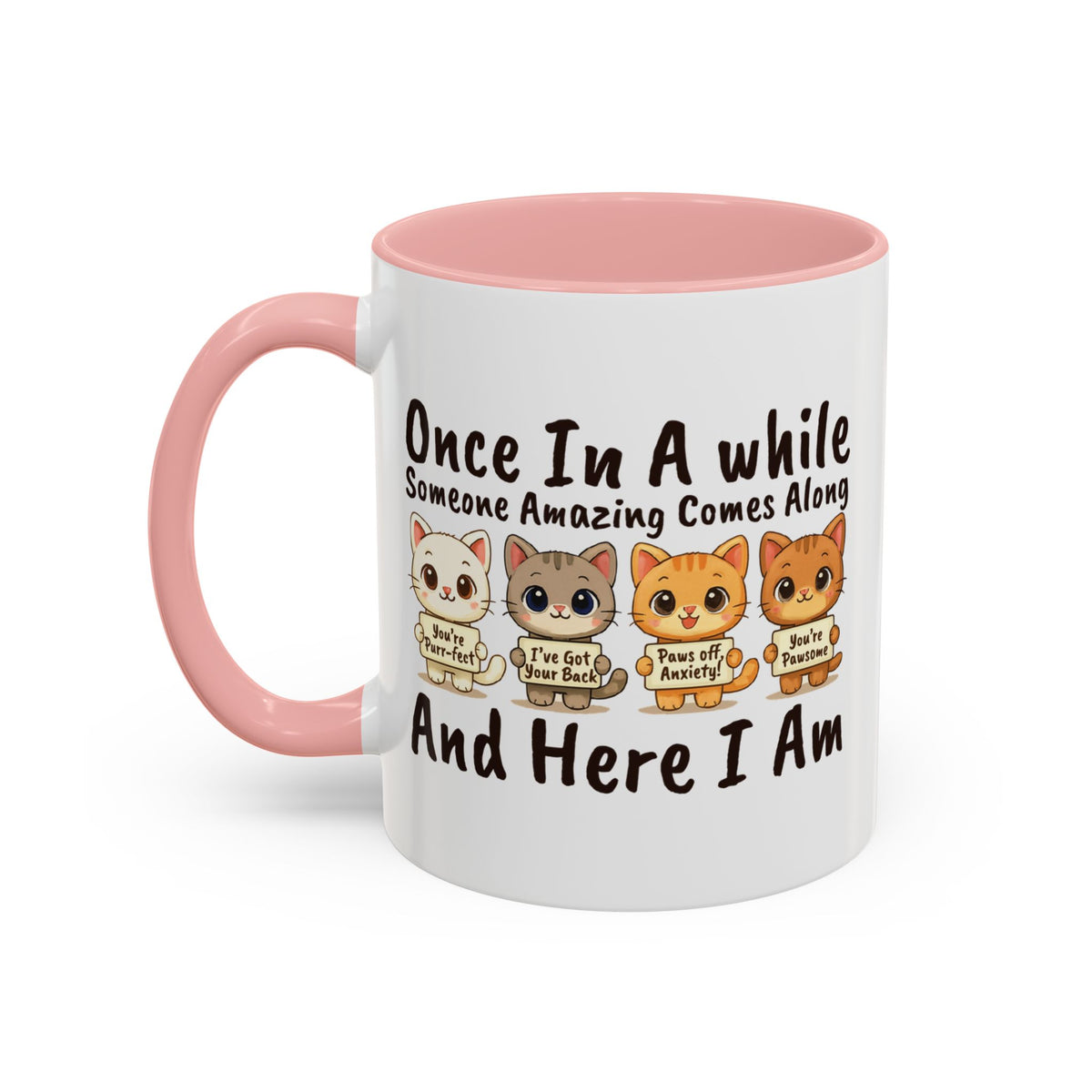 Once In A While Cat Quote Accent Mug