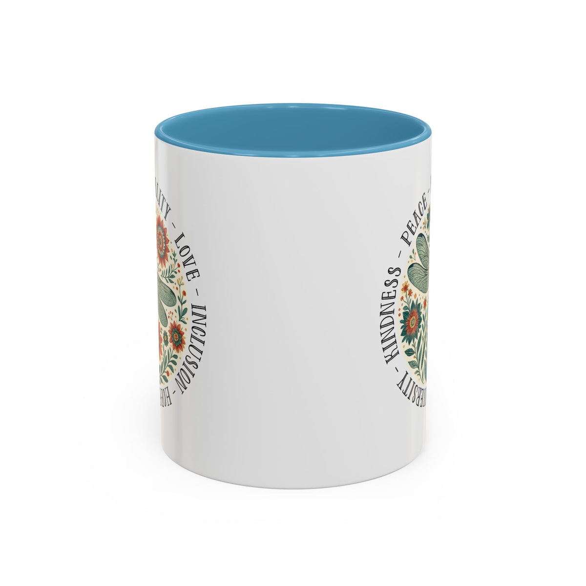 Kindness Peace Equality Love Inclusion Hope Diversity Accent Mug