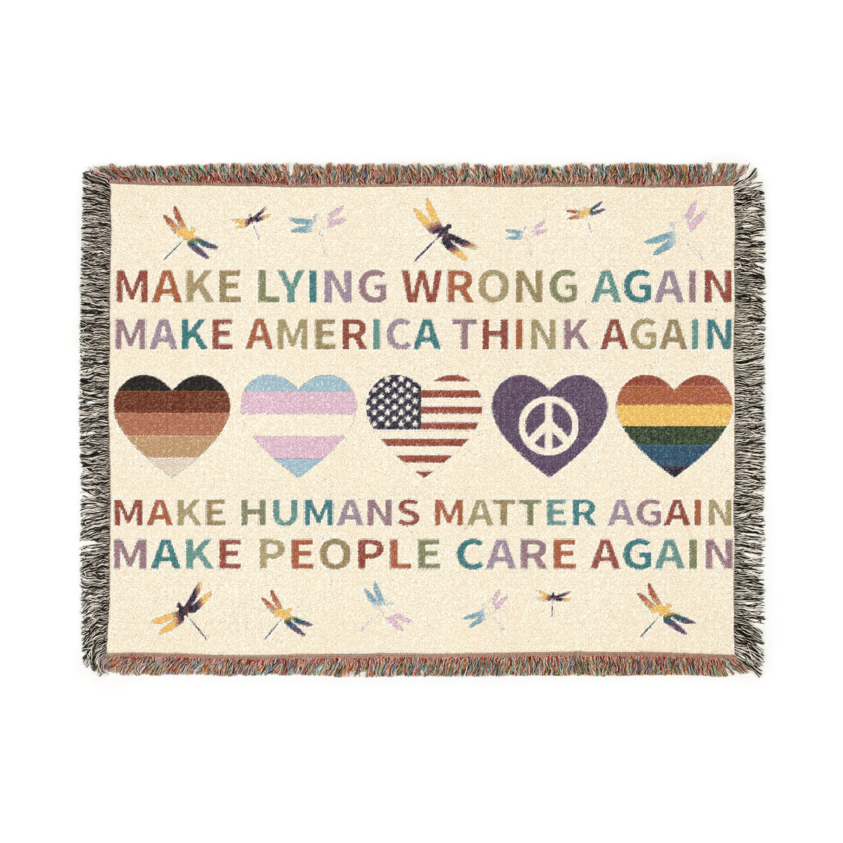 Make America Think Again Woven Blanket