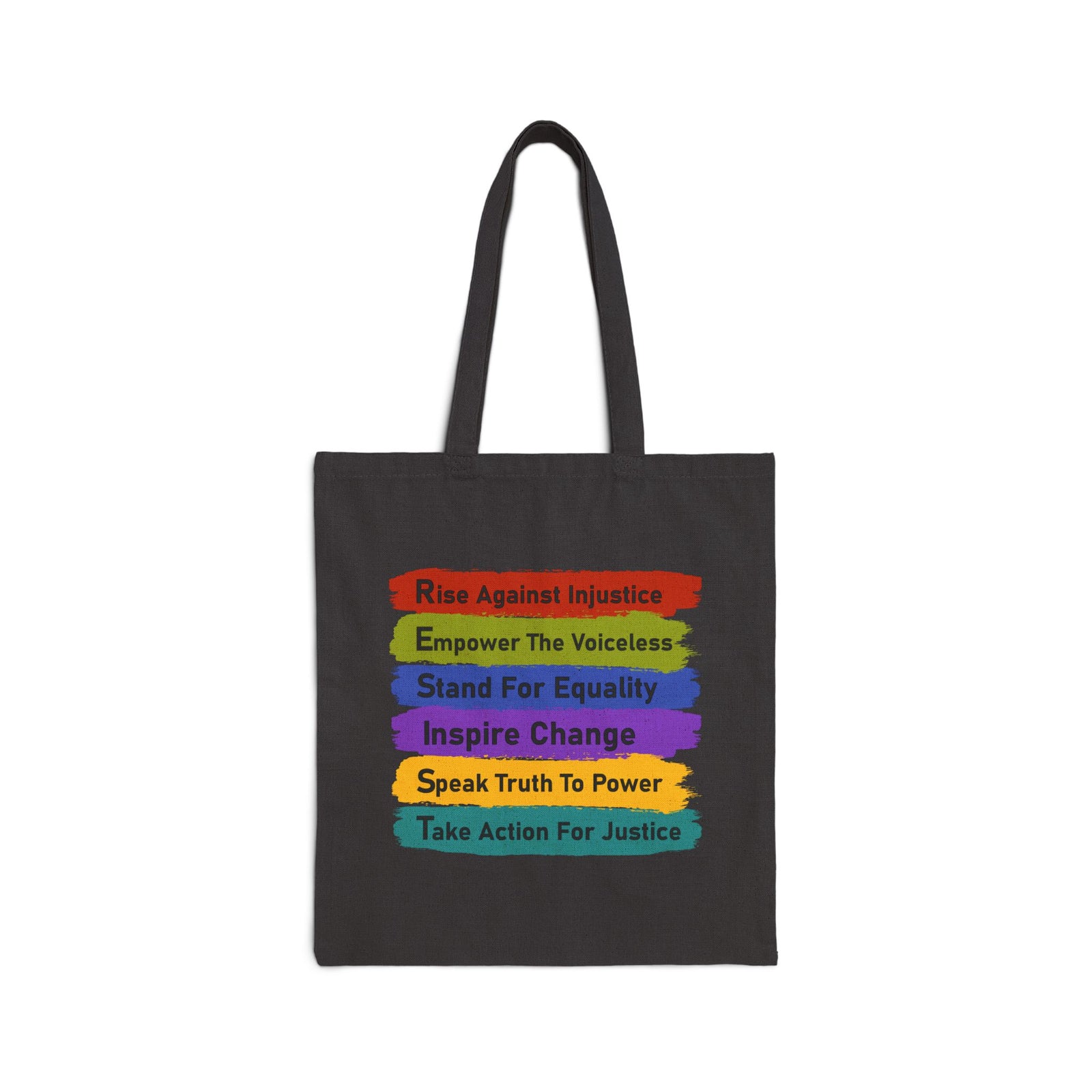 Empower Justice Rainbow Message Tote Bag